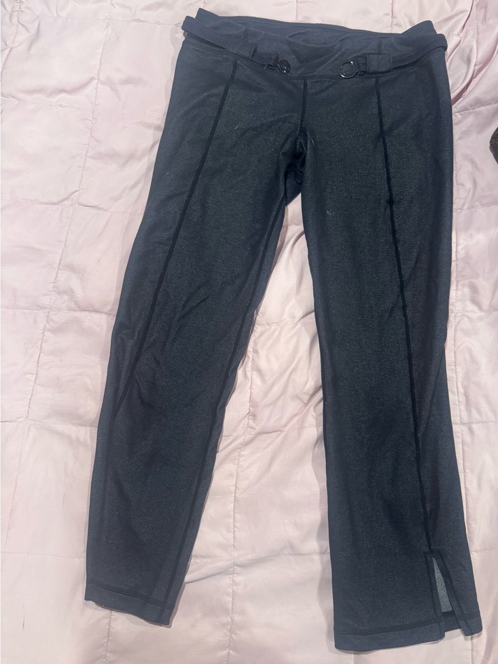 lululemon athletica Black Track Joggers with Waist Belt Detail